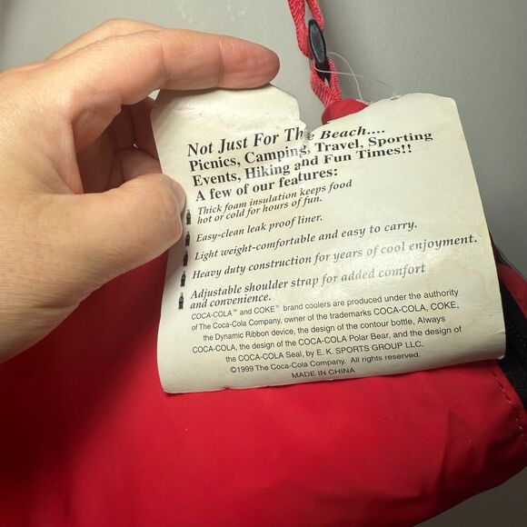 1999 Coca Cola Coke Can Cooler Bag With Straps -‎ 12" x 8" New Old Stock - Picture 4 of 10